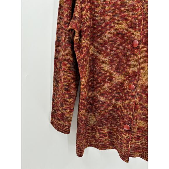 Alnoral Vintage Cardigan Sweater Womens Medium Brown Red Rust Wool Blend Knit - Picture 3 of 16